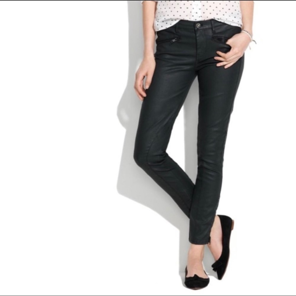Madewell Coated Black Skinny Jeans
